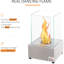 Foyer à brûleur à éthanol de 0,10 gallon, plateau de table de 7,69 po, acier inoxydable, chaleur de 160 pieds carrés, 2 heures, galle de table en acier argenté, heures de combustion,