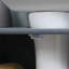 Armoire de salle de bain sous le lavabo avec 2 portes et tablette, meuble-lavabo à piédestal, gris-126590444