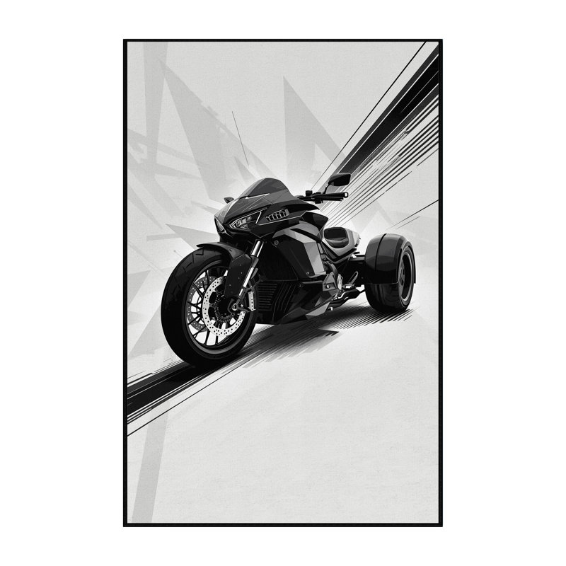 Machine Washable Kendari Trike Motorcycle Modern & Contemporary Geometric Rug in Green – Black Binding, 8x12