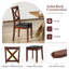 Ensemble de 2 chaises de cuisine en bois avec siège rembourré et pieds en bois d'hévéa