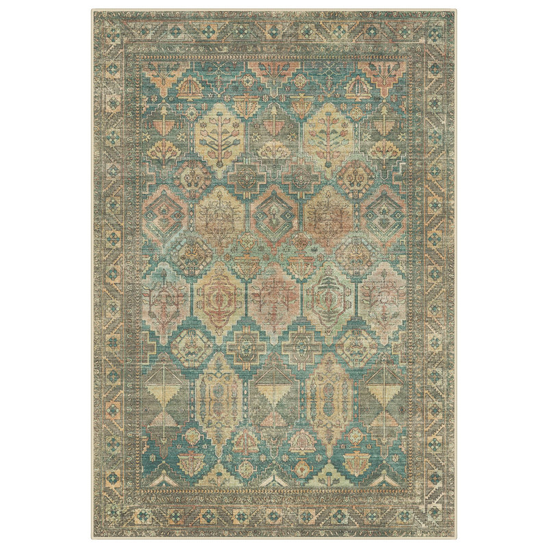 Machine Printed Area Rug, Rectangle 200 x 290 cm, Sage Green