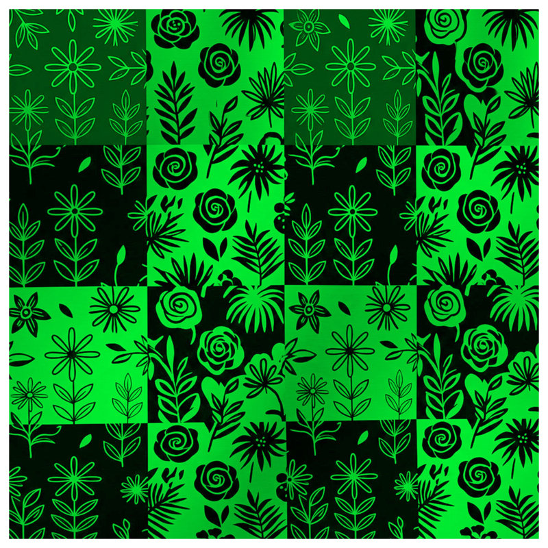 Green Floral Patchwork Blankets, 60in W x 80in H