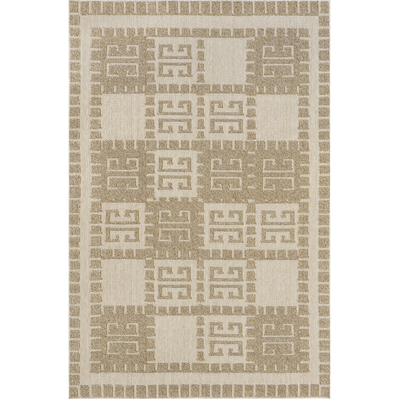 Valorie Mediterranean Indoor/Outdoor Area Rug, Rectangle 6'7" x 9'