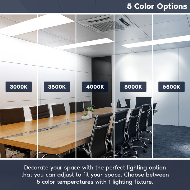 White Aluminum 48'' Adjustable LED Flat Panel Ceiling Light