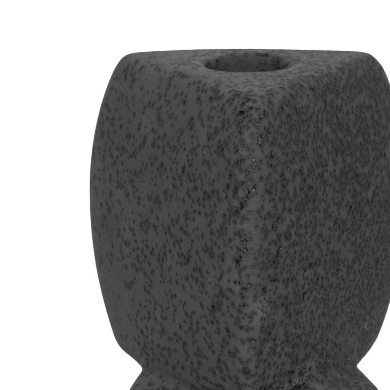 Candlestick Candle Holder, 12" H x 4" W x 4" D, Black