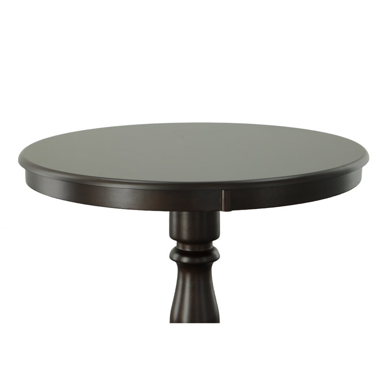 Classic Black 36-Inch Round Pedestal Bar Table with Space-Saving Design, Espresso