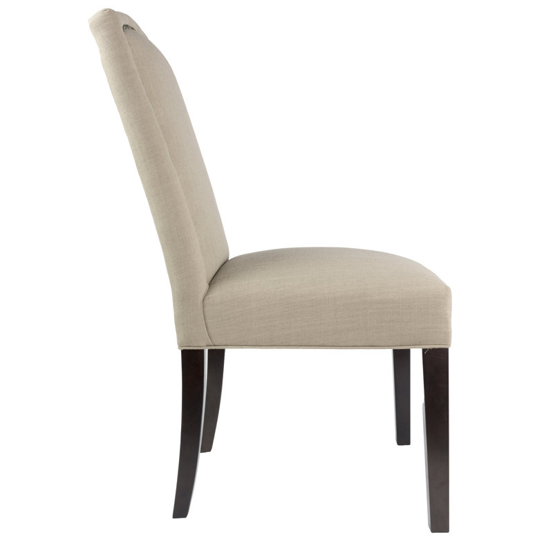 Linen Upholstered Parsons Chair, Pebble