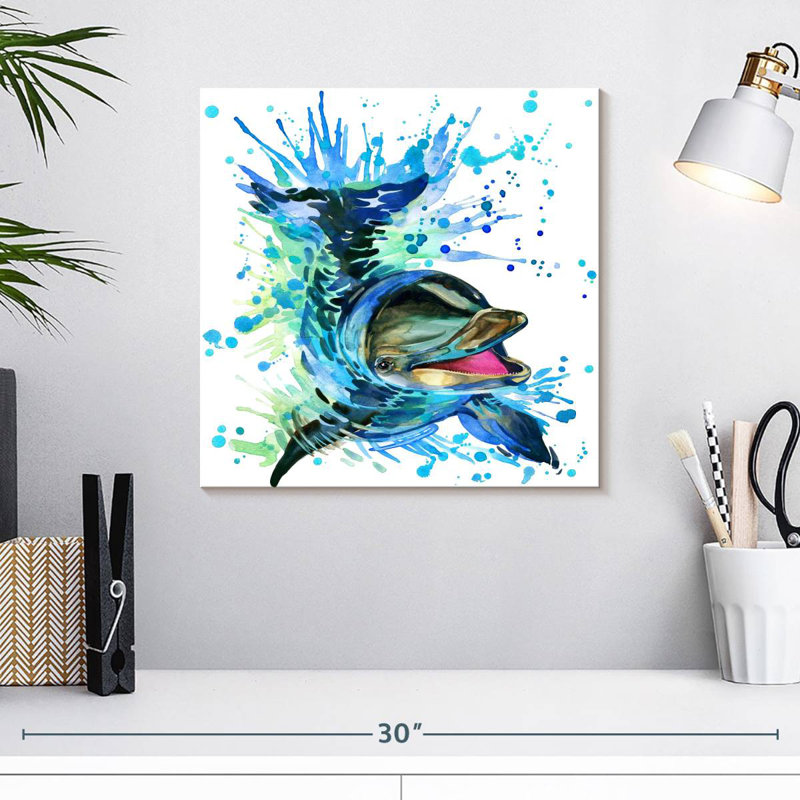 Brampt Splashing Dolphin, 16" H x 16" W