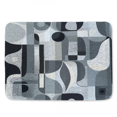 Tapis de bain géométrique abstrait pour salle de bain minimaliste