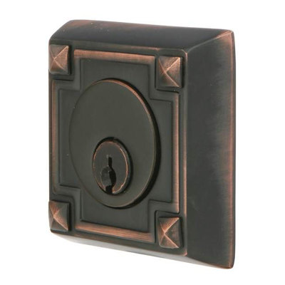 Arts And Crafts Single Cylinder Deadbolt For 1-3/8" To 2-1/8" Door Flat Black Finish