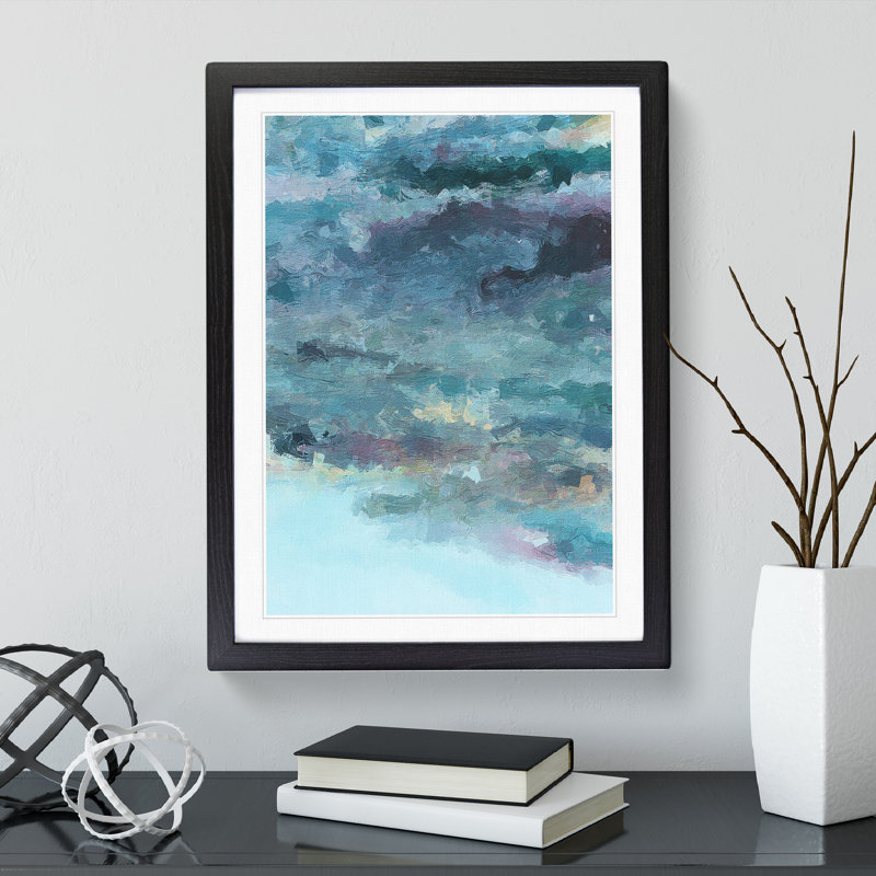 High Clouds Abstract - Single Picture Frame Painting, Black, 64cm H x 46cm W x 2cm D
