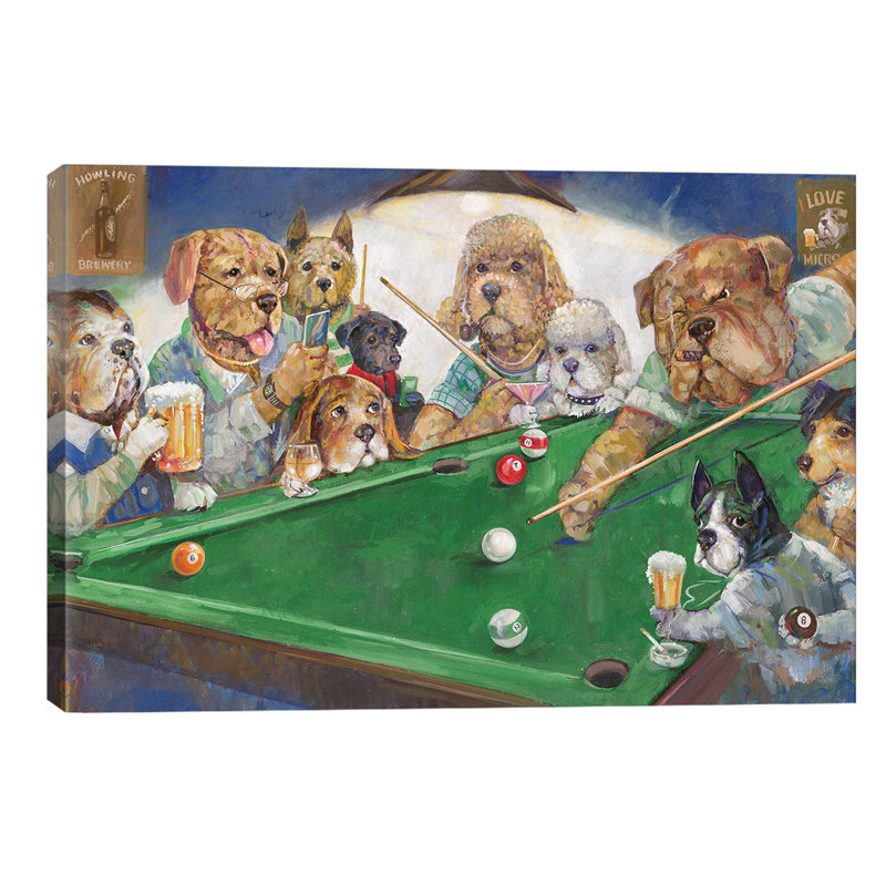 Pool Dogs by Ruane Manning - Wrapped Canvas Print, 66.04 cm H x 45.72 cm W x 1.91 cm D