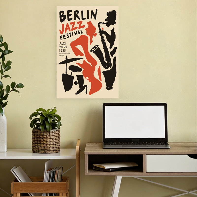 Berlin Jazz Festival Poster Retro Wall Art Print by Patryk Krygowski - Print, 45.72cm H x 30.48cm W