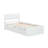 Modern Twin Bed Frame With Twin Trundle For White High Gloss Headboard And Footboard With Creamy White Color