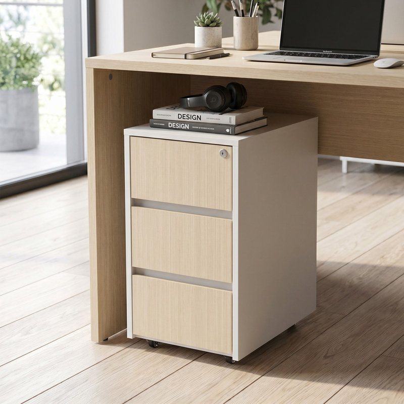 Okeysen 12.6" Slim 3-Drawer Mobile File Cabinet
