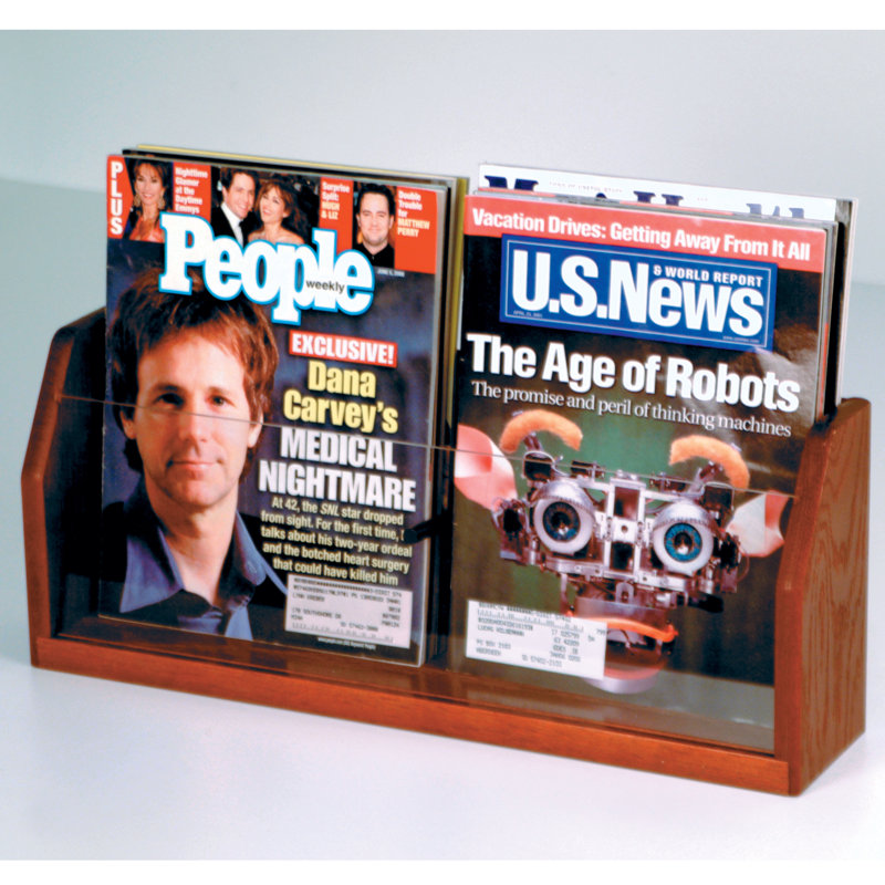 Geissler Free Standing Magazine Rack, Mahogany