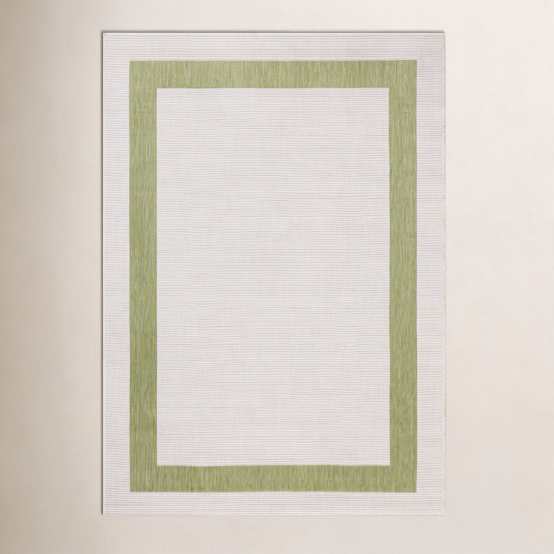 Tapis intérieur / extérieur vert / ivoire Loloi Easton, Rectangle 5 pi 3 po x 7 pi 6 po