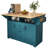 55.7" Large Kitchen Island with 2 Drop Leaf,, Rolling Kitchen Cart on 5 Wheels with Power Outlet, Folding Storage Dining Table with Spice & Towel Rack , 3 Drawers, for Kitchen, Dining Room,Green-1512521141