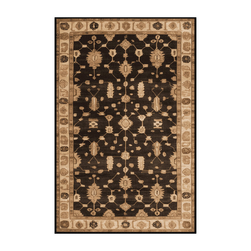 Tapis brun lavable à la machine, Rectangle 6 pi x 9 pi