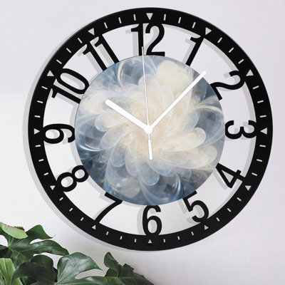 Horloge murale ronde en fer 10 po avec mouvement à quartz silencieux, chiffres arabes, impression UV