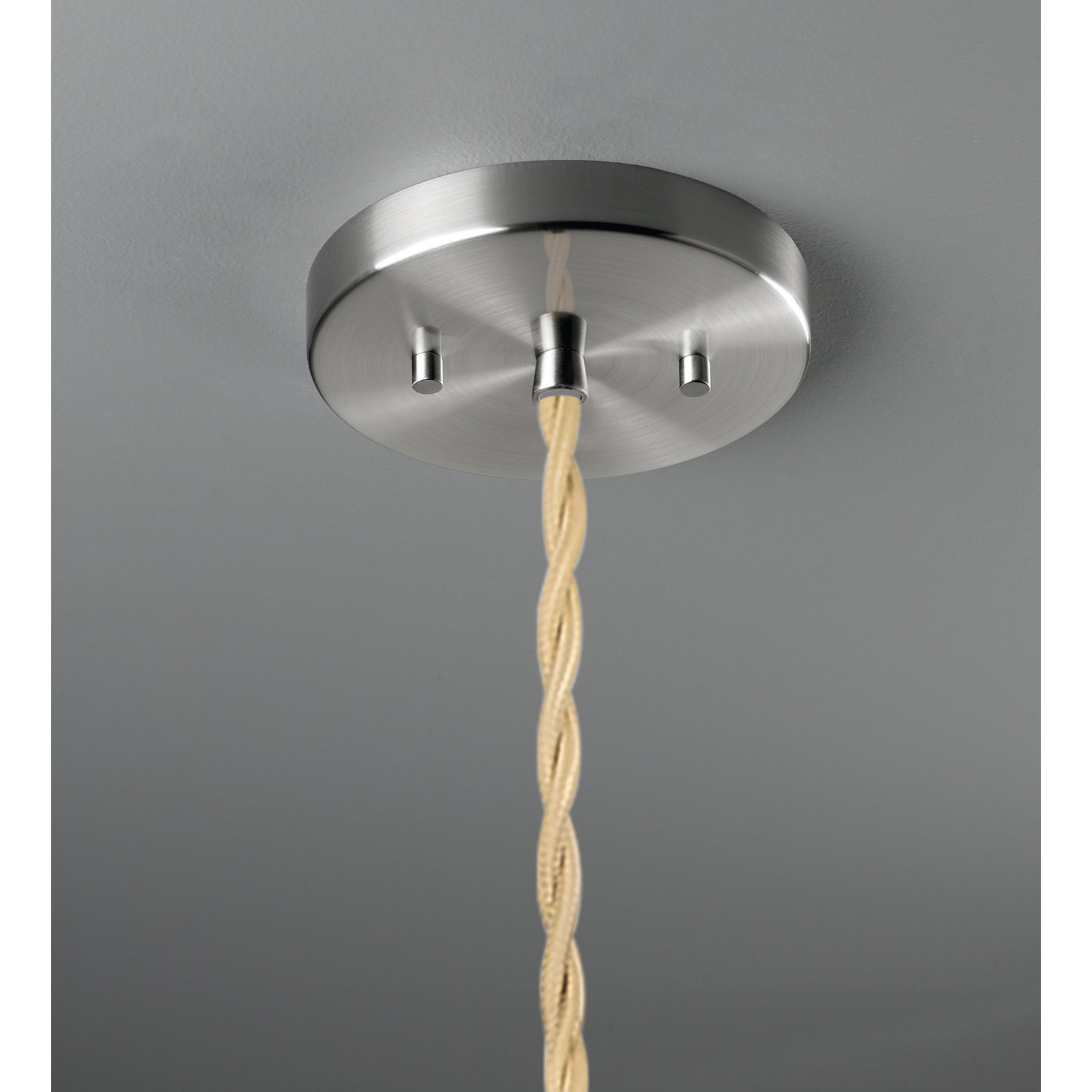 Fallon Ceramic Dimmable Pendant, 6.25" H x 13.5" W x 13.5" D, White Crackle, Brushed Nickel