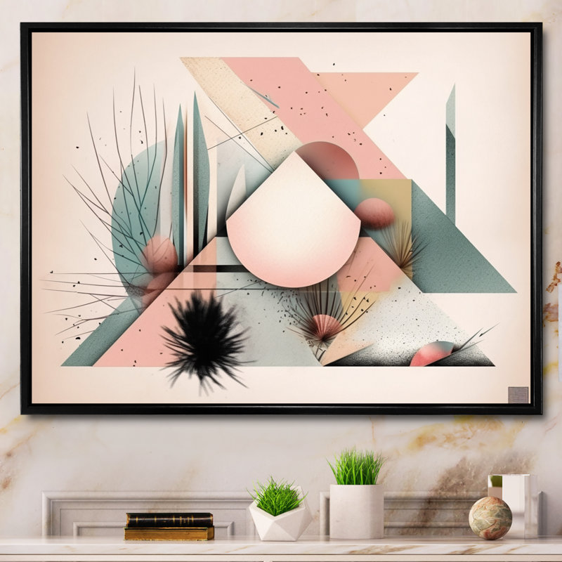 «Sharp Pastel Mountains», art mural moderne sur toile géométrique, H 34 po x l 44 po x P 1,5 po