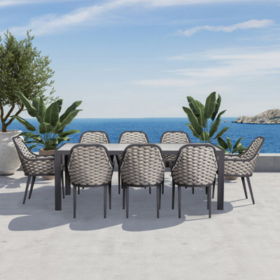 Rectangular 8 - Person 82.75" Long Dining Set with Cushions