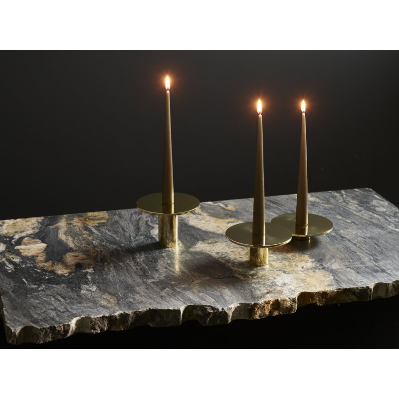 Candle Holder, Brushed, 1" H x 4.7" W x 4.7" D