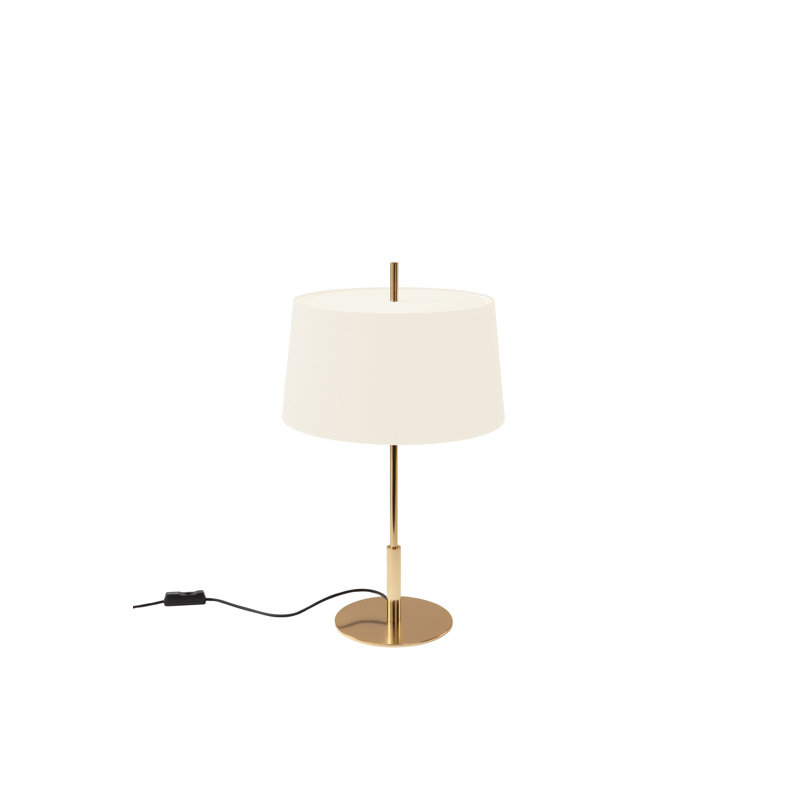 Metal Table Lamp, Shiny Gold, White