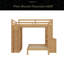 Structure de lits superposés en bois massif avec tablettes intégrées et garde-robe, pouvant être convertie en lit mezzanine-622953380-622953370