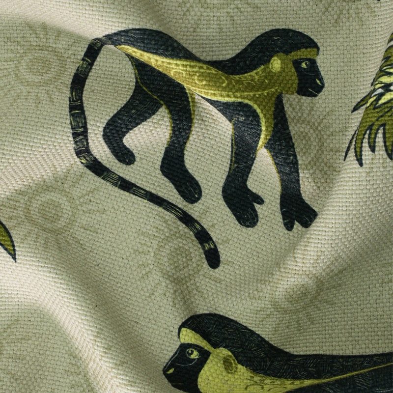 Monkey Palm Heavyweight Linen Fabric, Savannah