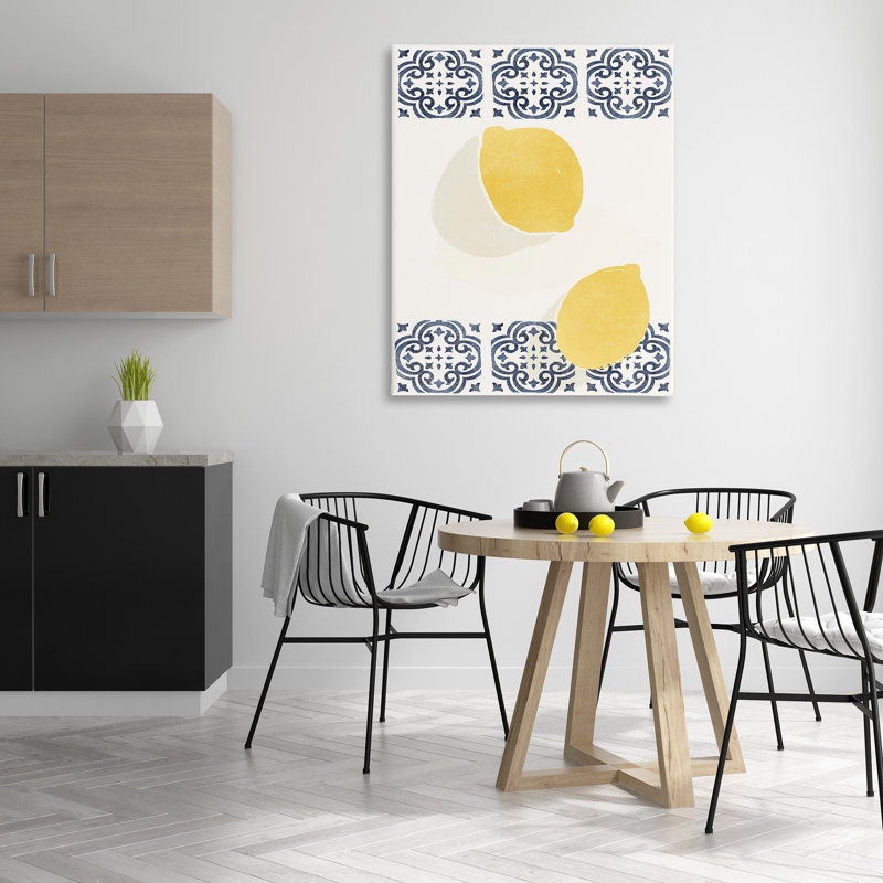 Modern Lemons with Pattern Canvas Wall Art by Yuyu Pont, 48" H x 36" W