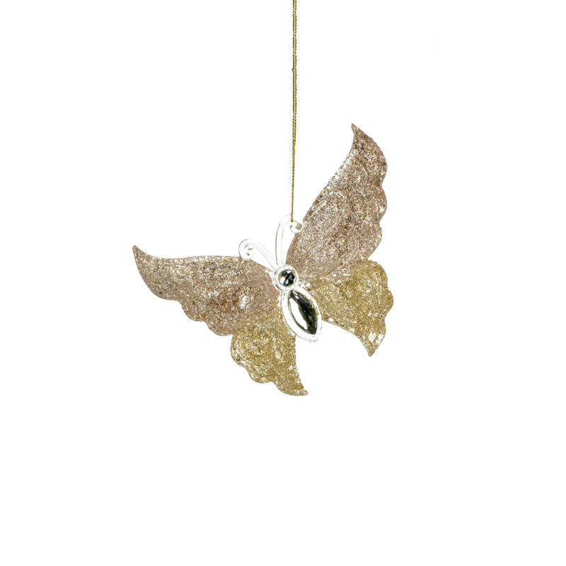 Ornement paillettes suspendue figurine papillon
