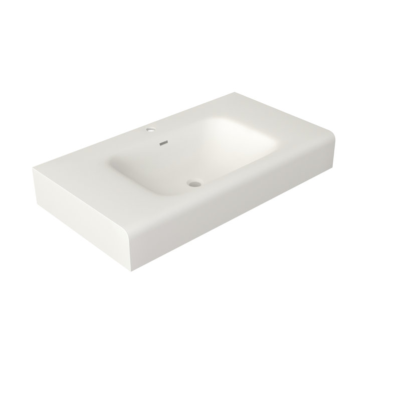 Résine en pierre à surface solide pour salle de bain - blanc mat, 57,3 lb, 39,1 po de profondeur, 21,82 de largeur, 7,24 de hauteur, intégration parfaite