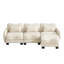 Canapé modulaire courbé en L de 101 po avec repose-pieds et 3 coussins lombaires, canapé 3 places Cloud Comfort, crème ivoire-665036271
