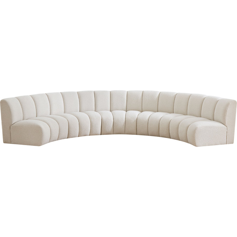 Infinity Upholstered Curved Sectional Symmetrical, Cream Boucle Fabric