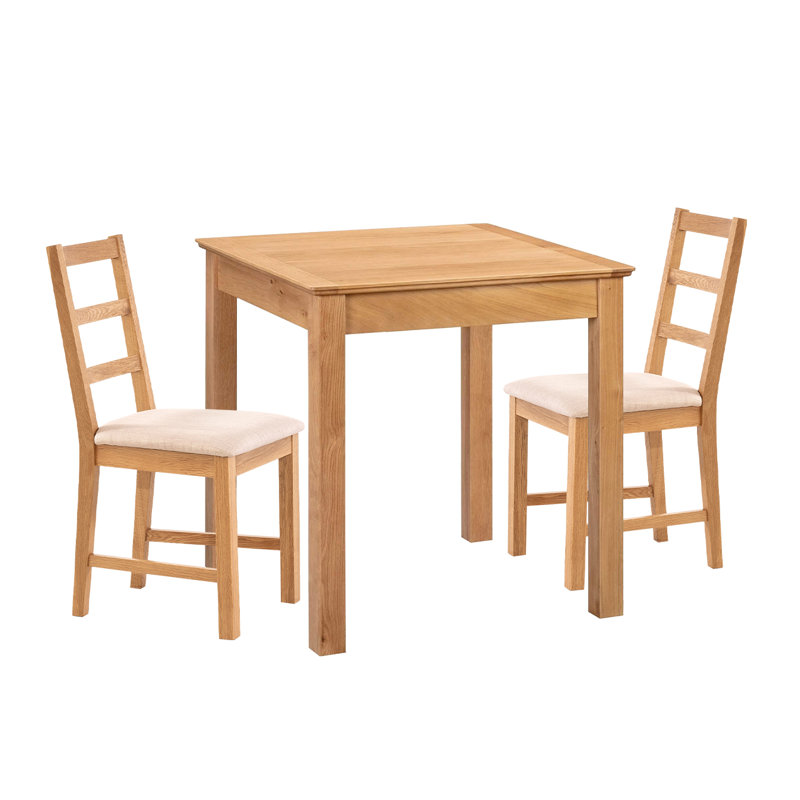 2 - Person Solid Oak Dining Set, Beige