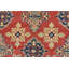 Tapis rouge en laine noué à la main de conception unique 8 pi 1 po x 9 pi 7 po Gabil