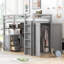 Lit mezzanine simple avec tiroirs, bureau et garde-robe gris-1072424304