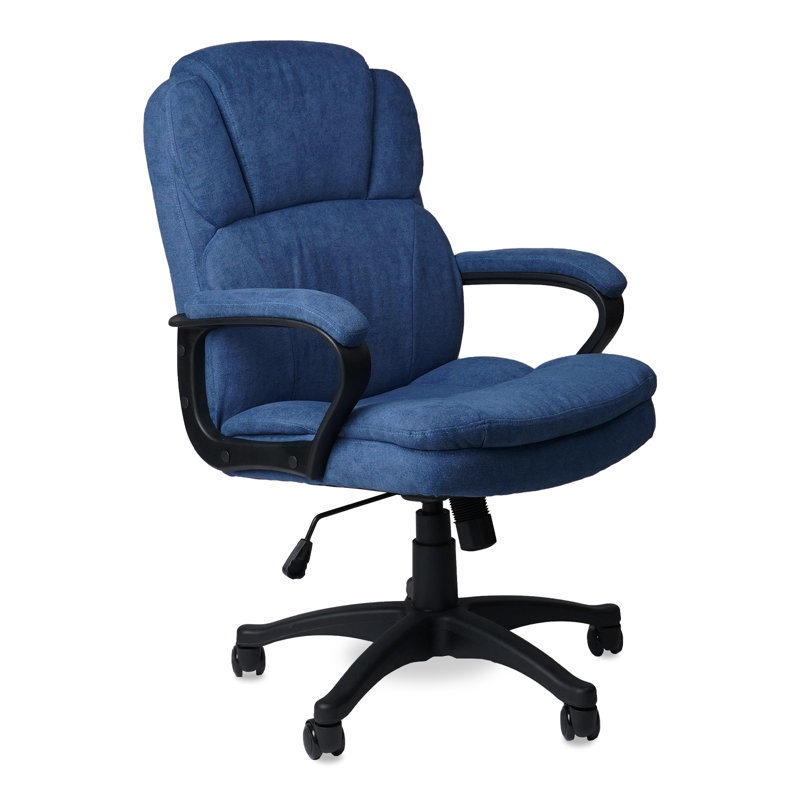 Chaise de bureau ergonomique rembourrée bleu, Bleu