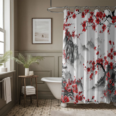 Rideau de douche standard 1 pièce Cherry Bloom
