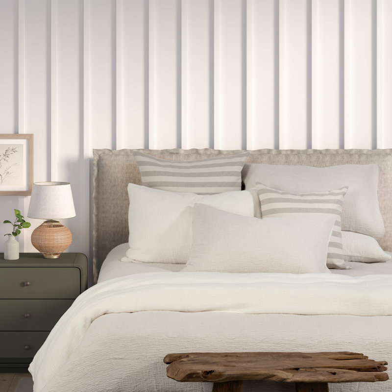 Lionel solid natural duvet cover set, King Duvet Cover + 2 Queen Shams