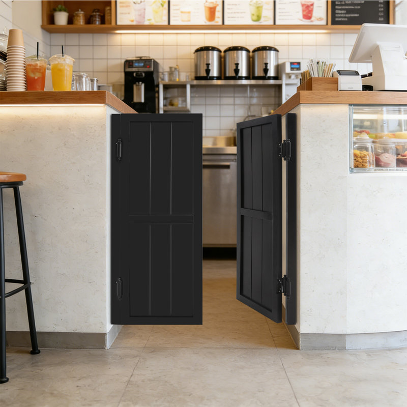 Porte battante de 42 pouces, demi-porte en bois de style Saloon, Black