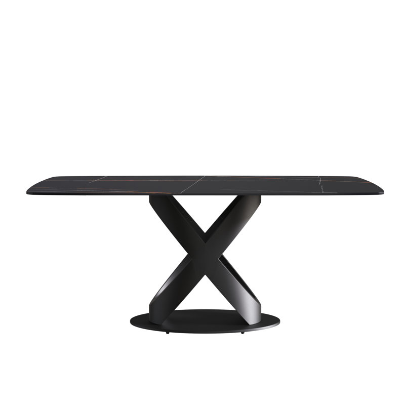 Table de salle à manger Sesteded, Noir, Noir, H 29,53 po x L 70,87 po x l 35,43 po