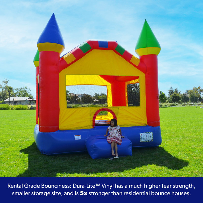 HeroKiddo Castle Inflatable Bounce House with Slide and Blower