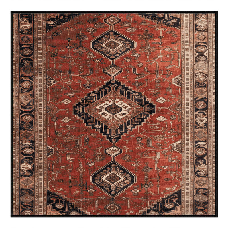 Tapis brun lavable à la machine, Carré 7 pi