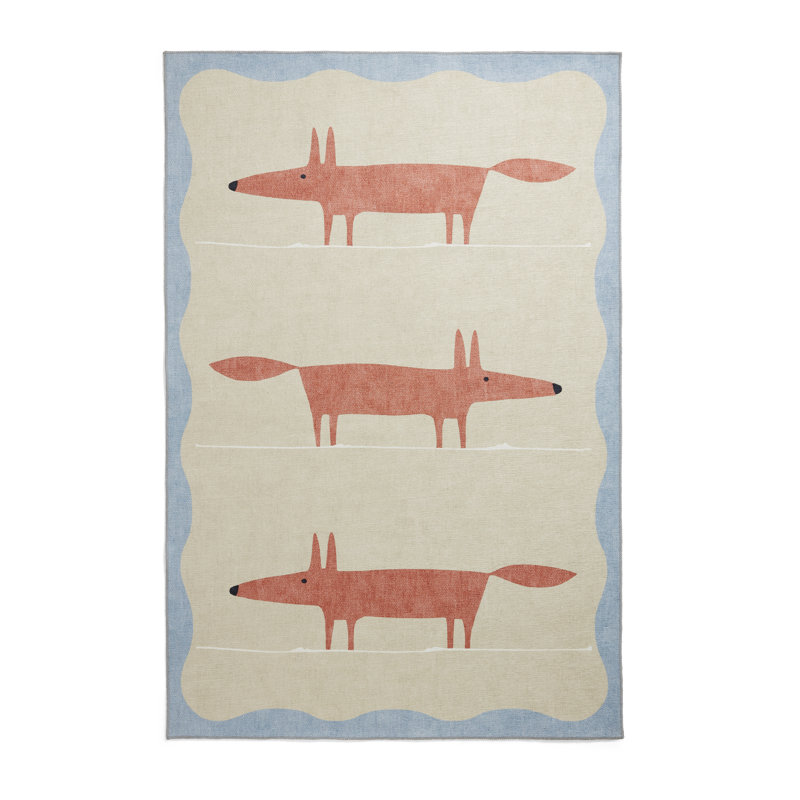 Scion Animal Print Digitally Printed 120cm X 170cm Area Rug, Beige, Rectangle 152 x 230 cm