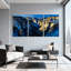 Abstrait paysage canyon bleu, ensemble de 3 reproductions d'art sur toile-861964419