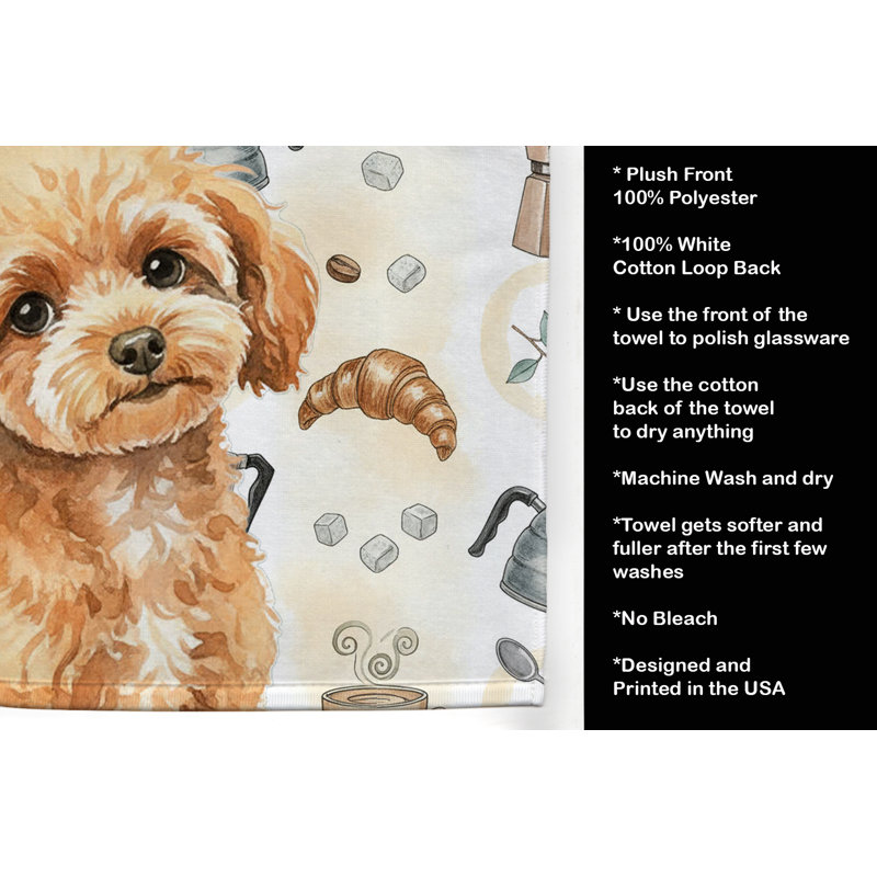 Serviette de cuisine Coffee Bar, Jouet caniche abricot