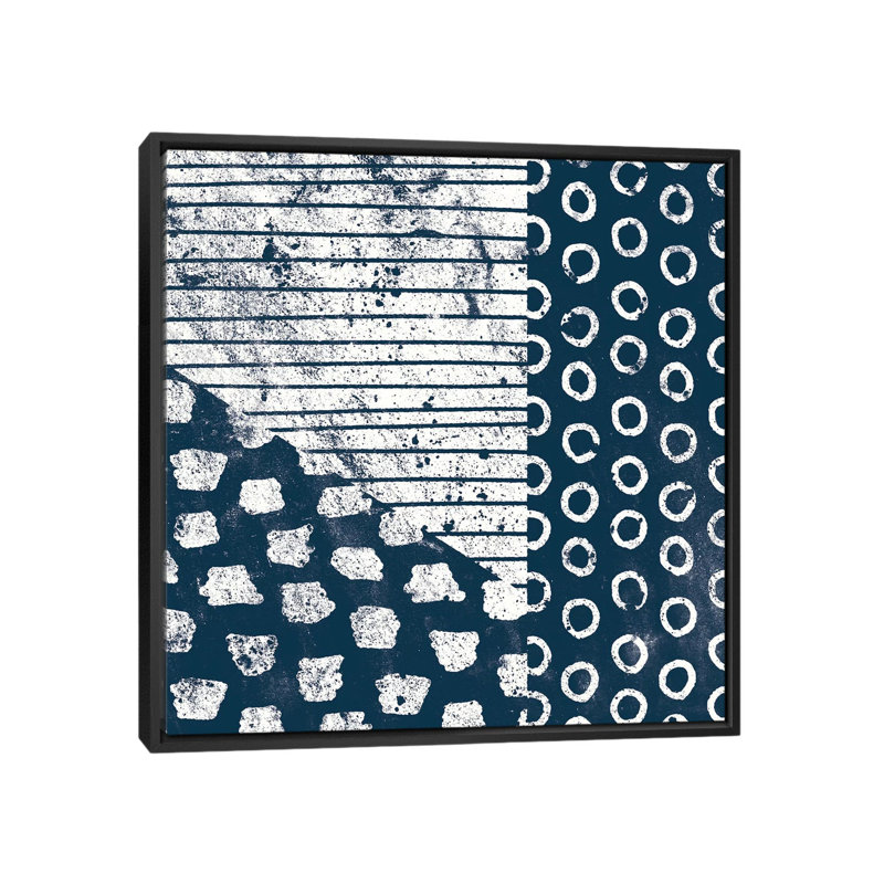 « marking tile tile iv », reproduction d’impression sur toile, H 18 po x l 18 po x P 1,5 po, Toile avec cadre noir